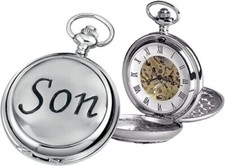 Woodford Skeleton Pocket Watch, 1902/SK, Men's Chrome-Finished Son Pattern