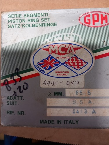 Bsa b33 piston rings - piston,