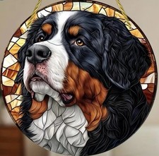 BERNESE MOUNTAIN Dog Lover LARGE Suncatcher Birthday Window Present ART Gift