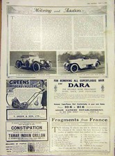 Original Old Antique Print Straker-Squire Napier Car Motor Automobile 1916 20th