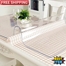 1pc PVC Transparent Table Cover Waterproof Tablecloth Protector Thick Wipe Clean