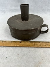 antique tinder box tin candle