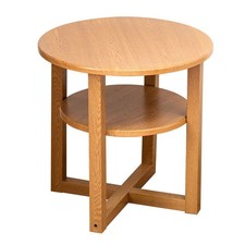 Round Side Table Lamp Coffee Table Hallway Living Room Furniture 2 Tier Oak