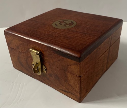Vintage wooden box with brass - vintage,