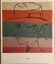 Jean Cocteau Surrealist & Guido Orsi Andy Warhol 1985 Mini Poster 29x24.5cm,E209