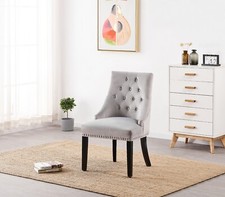 Crushed Velvet Scallop Oyster Chair Sofa Seat Dining Armchair Home Furniture