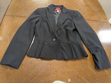 Pinstripe Peplum Black Blazer