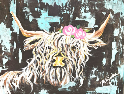 Country highland cow - country,