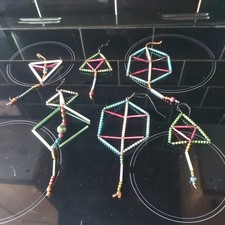 VINTAGE CZECH GABLONZ BEADED MERCURY GLASS CHRISTMAS TREE DECORATION