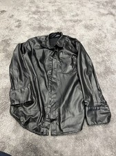 ZARA Black Faux Leather Shirt