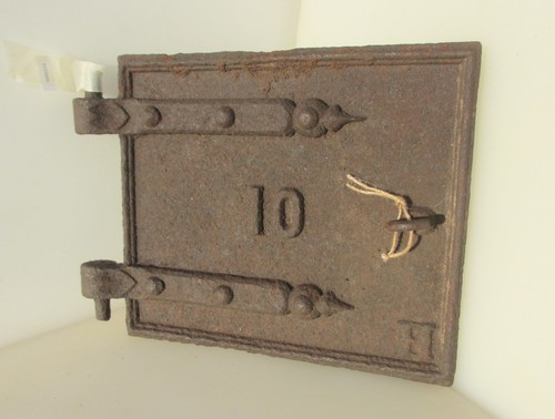 Antique cast iron stove - cast, door