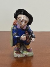 Volkstedt Mansion House Dwarf Hurdy Gurdy Figurine Porcelain Vintage 1945+
