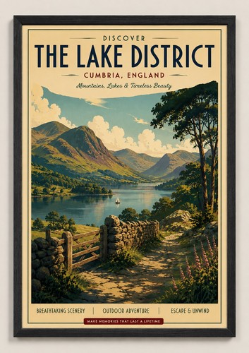 Lake district poster - district, print