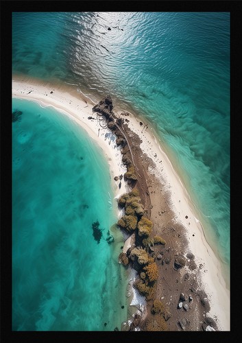 Serene tropical beach framed - tropical,