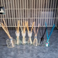 7 Empty Small Glass  Reed Diffuser Bottles - used various sizes/brands