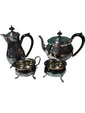 Yeoman of England Silver Plated Tea Coffee Set Milk Jug Sugar Bowl Vintage PPWH