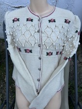 Vtg Cardigan Pure Wool Hand