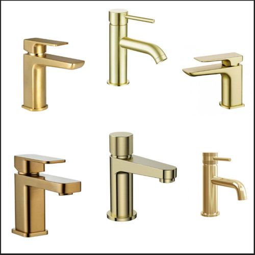 Brushed brass mono basin mixer - basin,