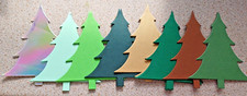 20 Die Cut Christmas Tree Shapes in Assorted Card 120 x 100mm NEW