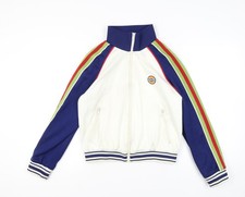 Gucci Men’s White & Blue Striped Cotton Bomber Jacket M