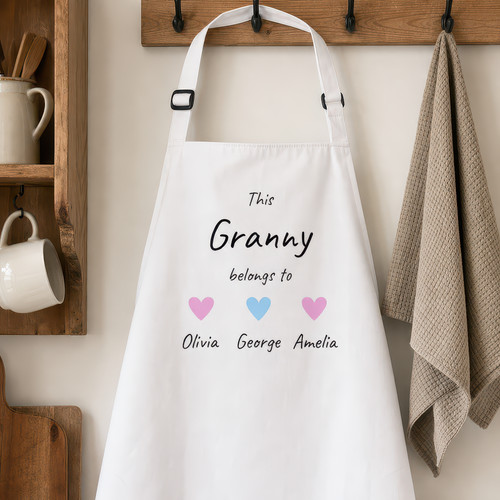 Personalised granny apron with - personalised,