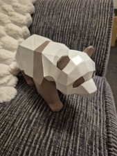 Brown & White Faceted Panda