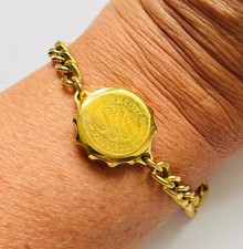 Vintage Gold Plated SOS Talisman Ladies Bracelet 19.5cm Long