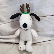 Hallmark Peanuts Snoopy Plush Dog Christmas Reindeer Stuffed Animal 9 Inch