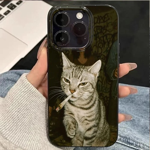 Kitten smoking phone case - smoking,