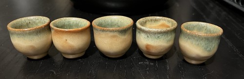 Vintage sake handmade cups set - vintage,