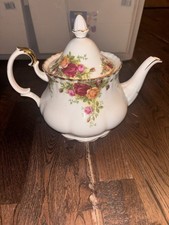 Royal Albert Old Country Roses Tea Pot H20cm Bone China Vintage