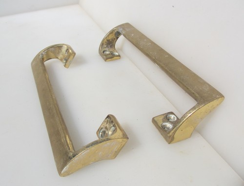 Vintage brass door handles - brass,