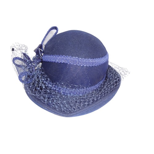 Navy blue pillbox hat vintage - navy,