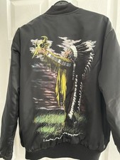 Bomber Jacket Zip It London Black UK Size M Men's Retro Vintage Native American