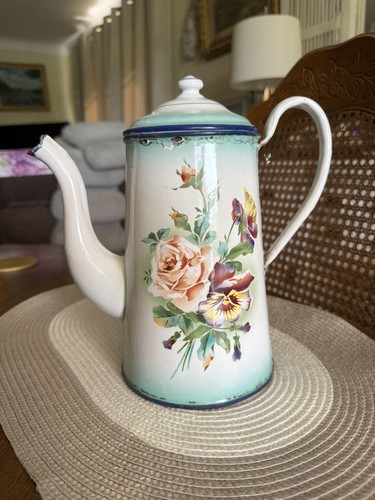 Vintage french floral enamel - floral,