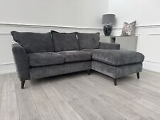 Furniture Village Sofia Dark Grey Fabric Corner Sofa with Chaise End