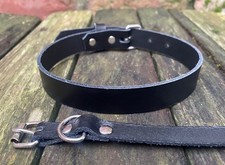 Real leather plain choker