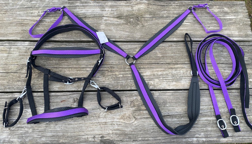 Purple black nylon western - purple/black,