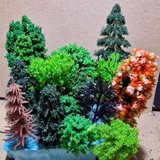 OO Gauge Trees Set 92 - 16x Mixed Woodland model trees 5cm - 10cm D&D DnD