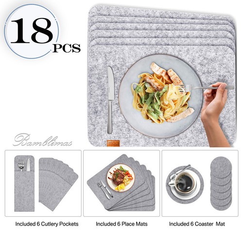 18pcs set felt placemats - 18pcs,