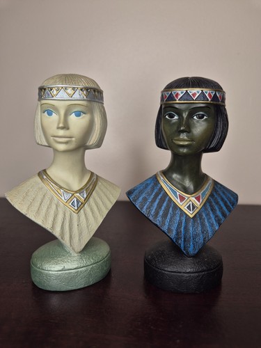 Pair art deco bust - art, sculptures