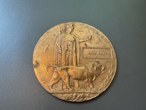 Ww1 memorial plaque john jones - memorial,