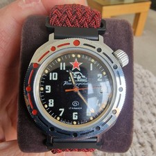 VOSTOK KOMANDIRSKIE Military watch Soviet TANK and Red Star made in USSR 1980s