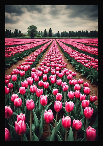 Tulip field art beautiful - field,