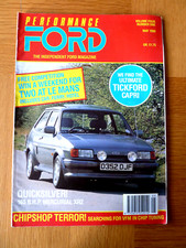 Performance Ford Magazine May 1990 Tickford Capri, Cosworth RS, Fiesta XR2