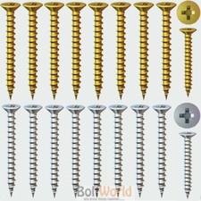 HINGE SCREWS COUNTERSUNK SCREWS YELLOW & NICKEL WOOD DOOR WINDOW CABINET SCREWS