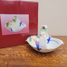 Graff Porcelain Dragonfly & Sweet Pea Basket BOXED Pretty