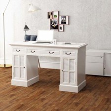 Double Pedestal Desk White