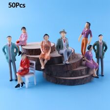 1 Set 50pcs Ho Scale 1:87 Model Train Layout Painted Figures Railway Worker