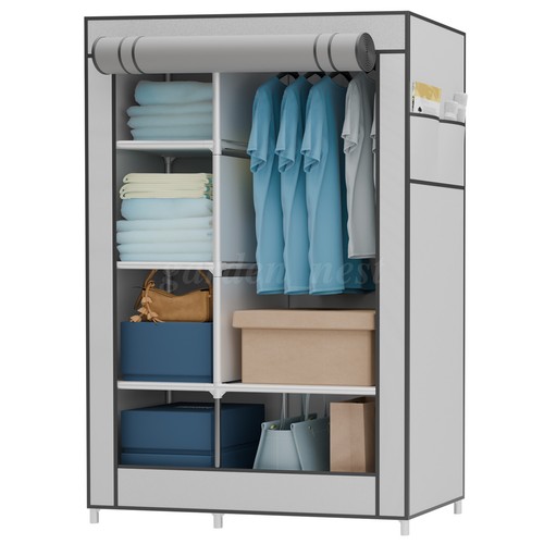 Canvas fabric wardrobe - wardrobe, single